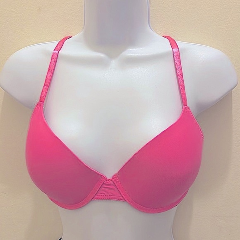 Neon Pink w/ Black & White Juicy Couture Logo on Band 🖤 Push up Bra